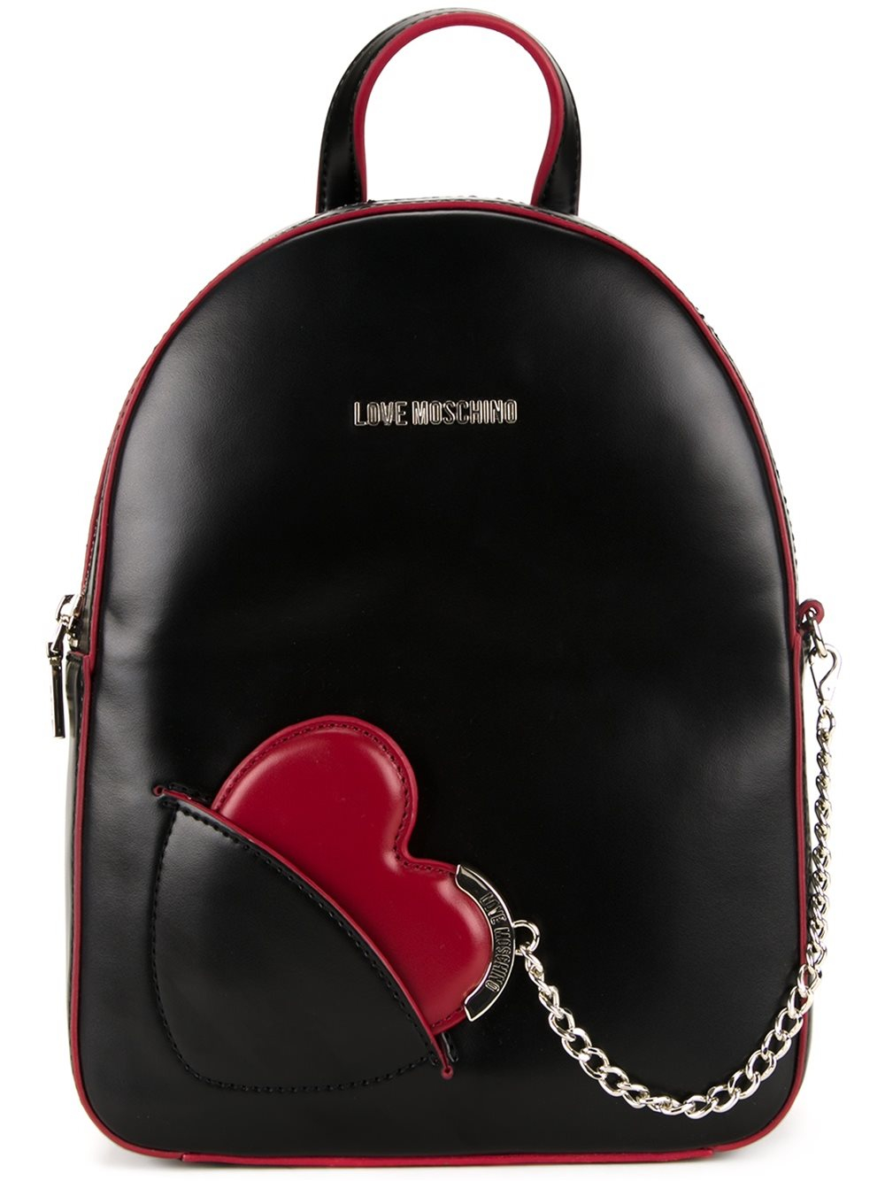 Love Moschino Heart Chain Small Backpack in Black Lyst