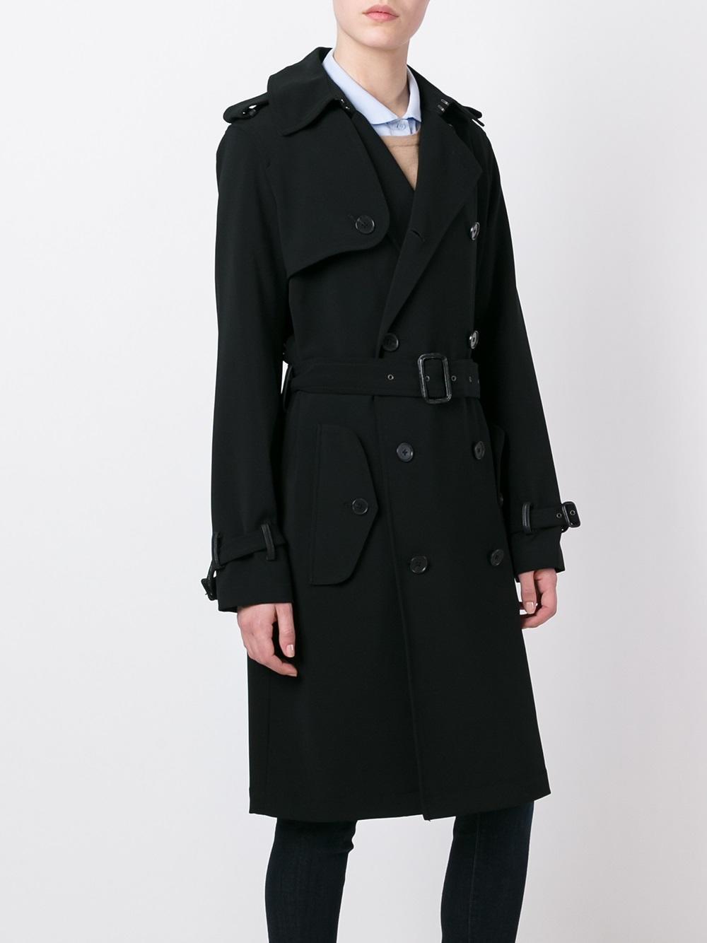 Lyst Polo Ralph Lauren Trench Coat Overcoat Women in Black