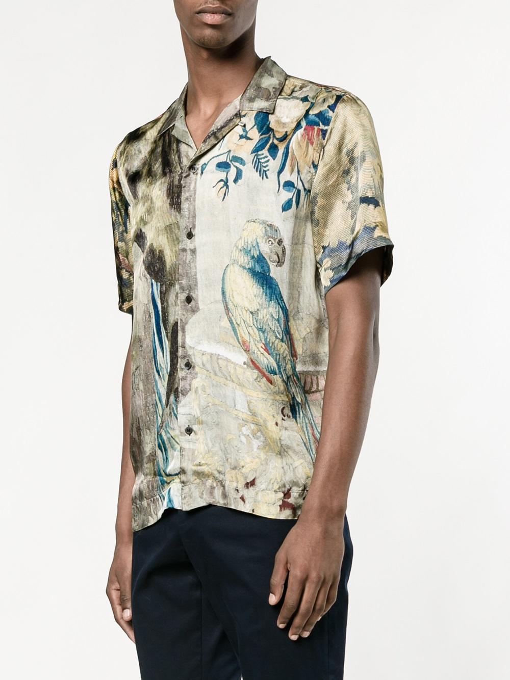 Lyst Dries Van Noten Silk Printed Bowling Shirt Men Viscose