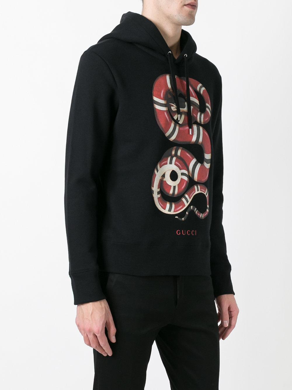 Lyst Gucci Kingsnake Print Hoodie in Black for Men