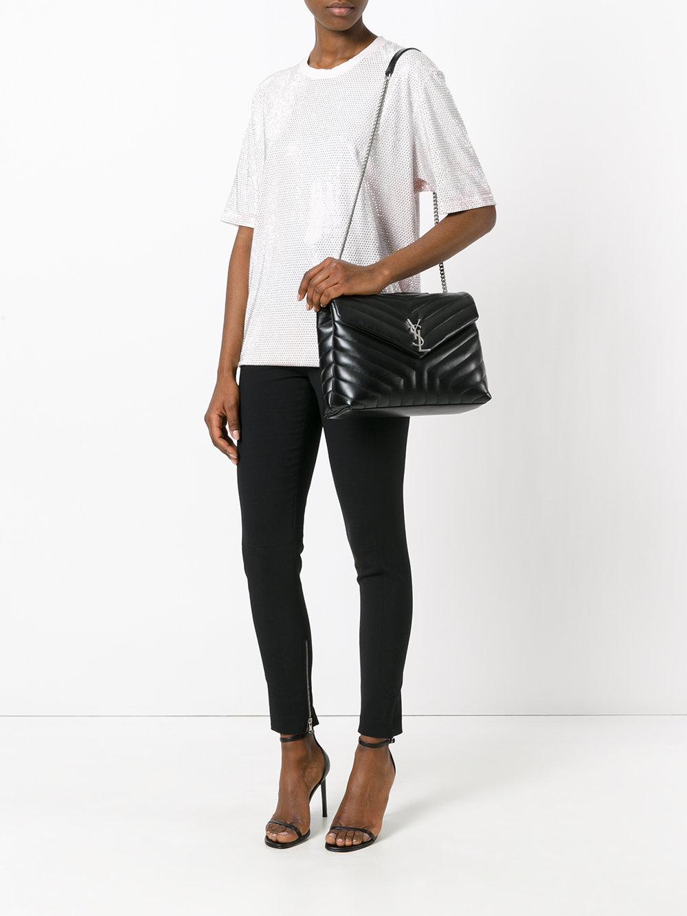 Saint Laurent Medium Lou Lou Monogram Chain Bag in Black Lyst