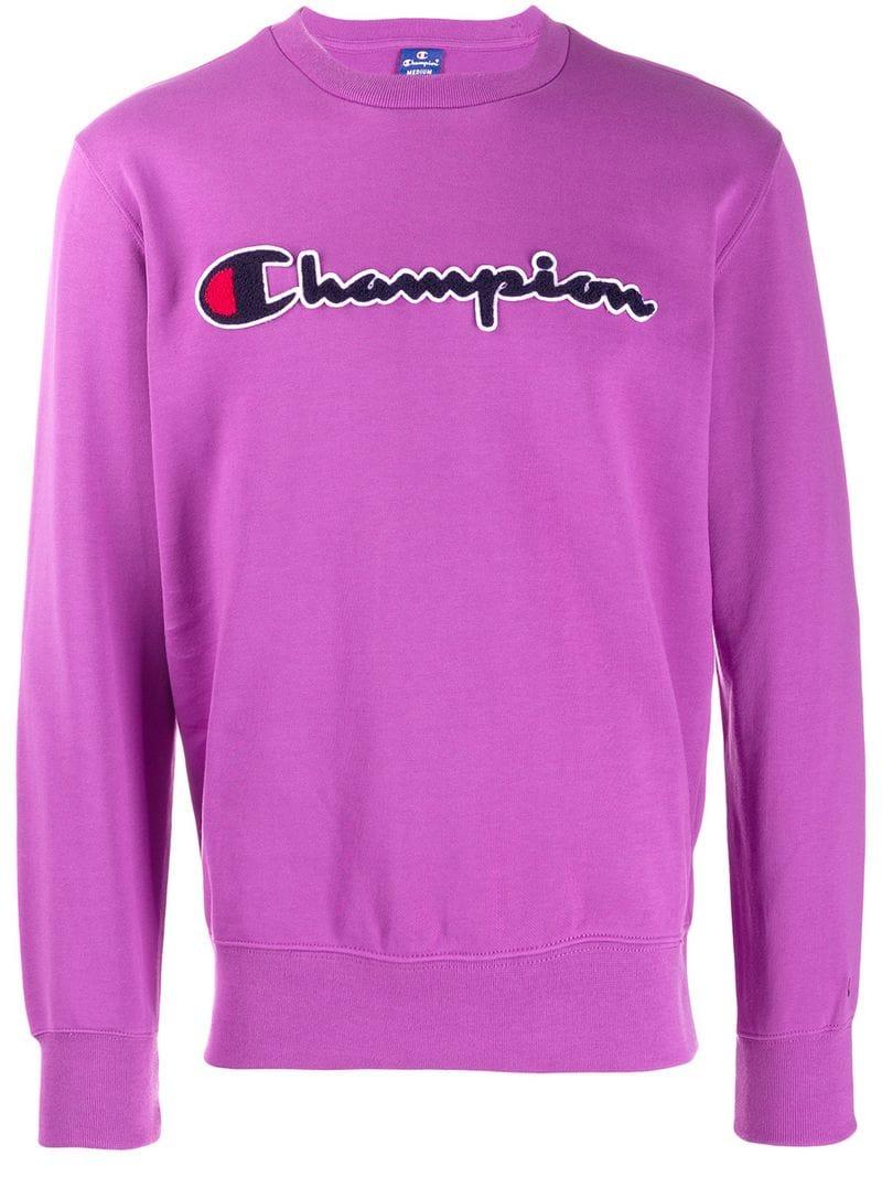 Champion Logo Sweatshirt in Purple for Men Lyst