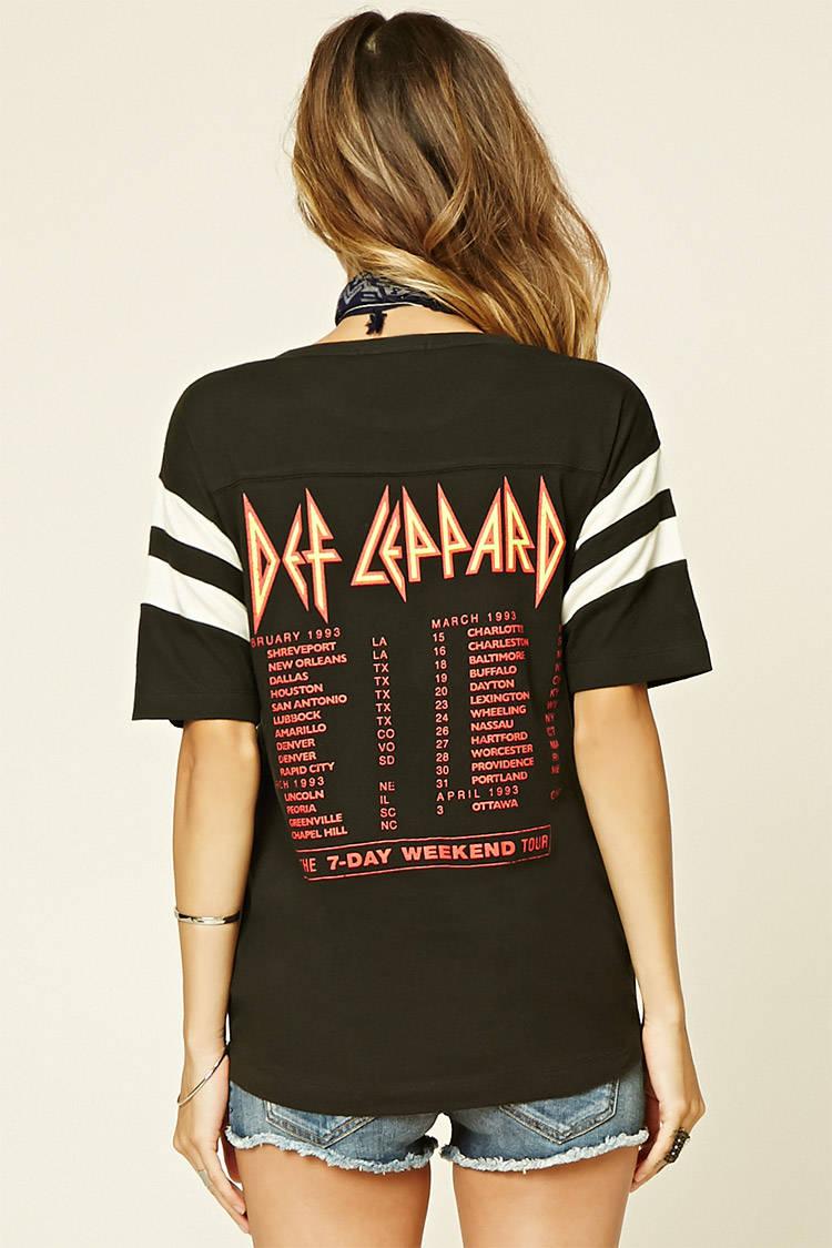 Lyst Forever 21 Def Leppard Graphic Tee in Black