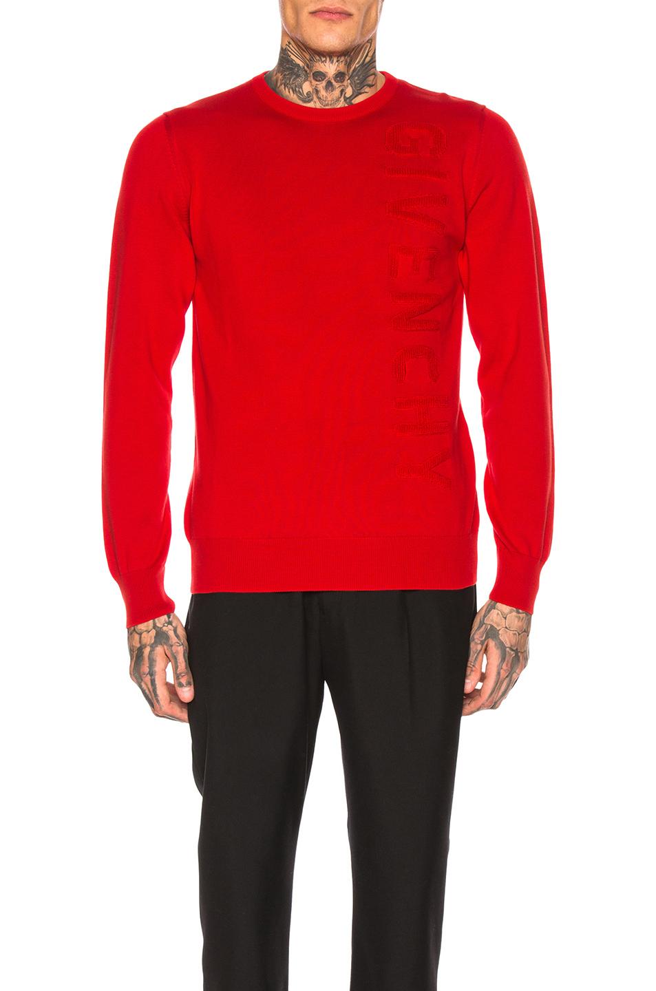 Givenchy Cotton Logo Sweatshirt in Red for Men Lyst