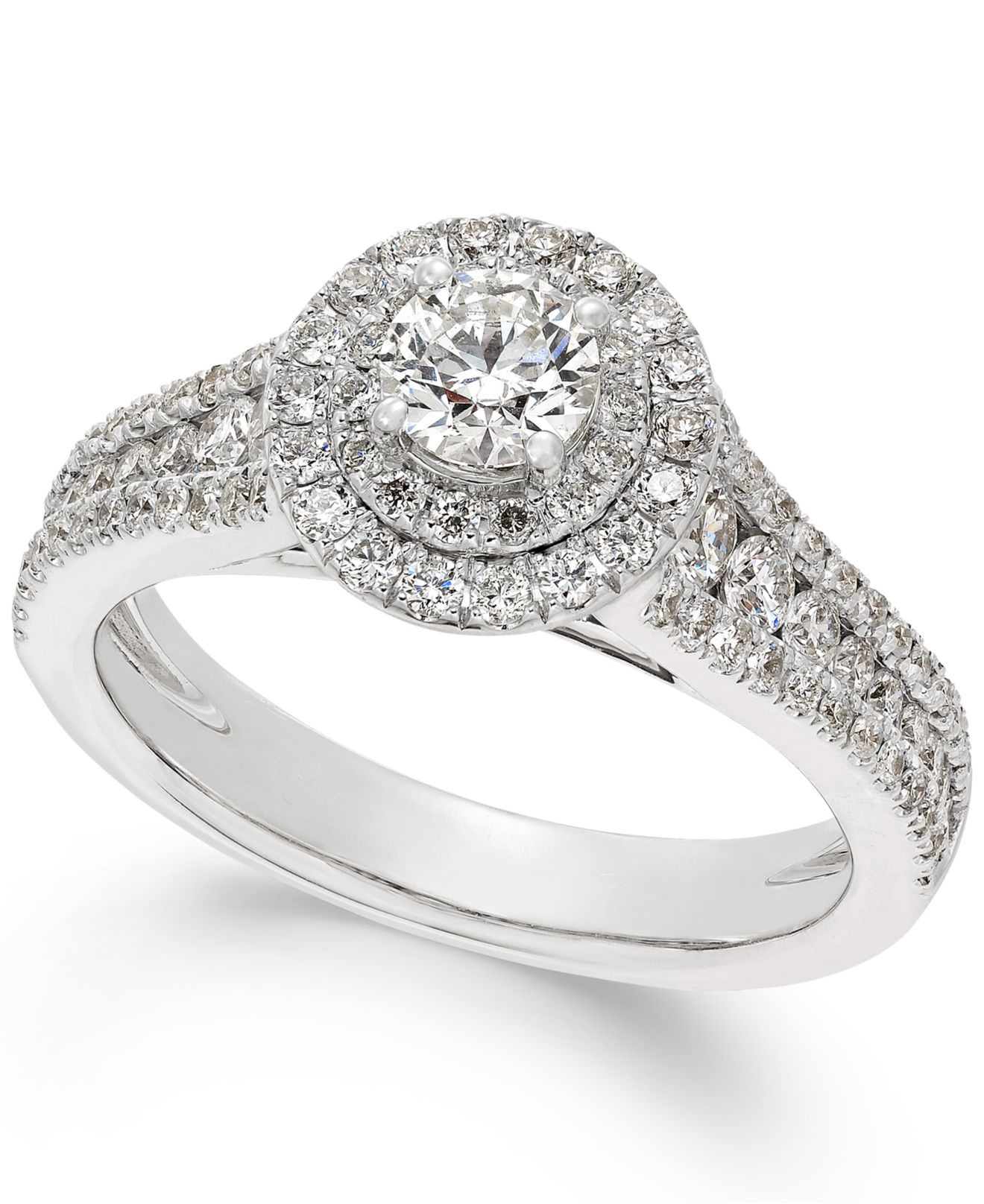Lyst Macy's Certified Diamond Halo Ring In 18k White Gold (11/4 Ct
