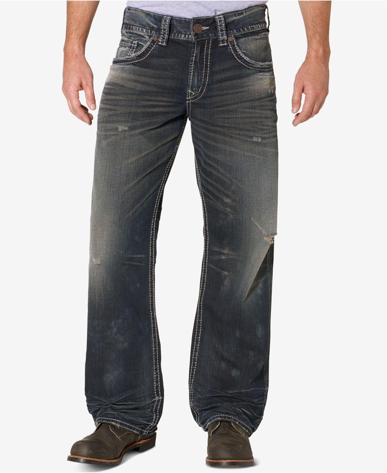 Lyst Silver jeans co. Men's Gordie Loosefit Straight Leg Jeans in Blue for Men