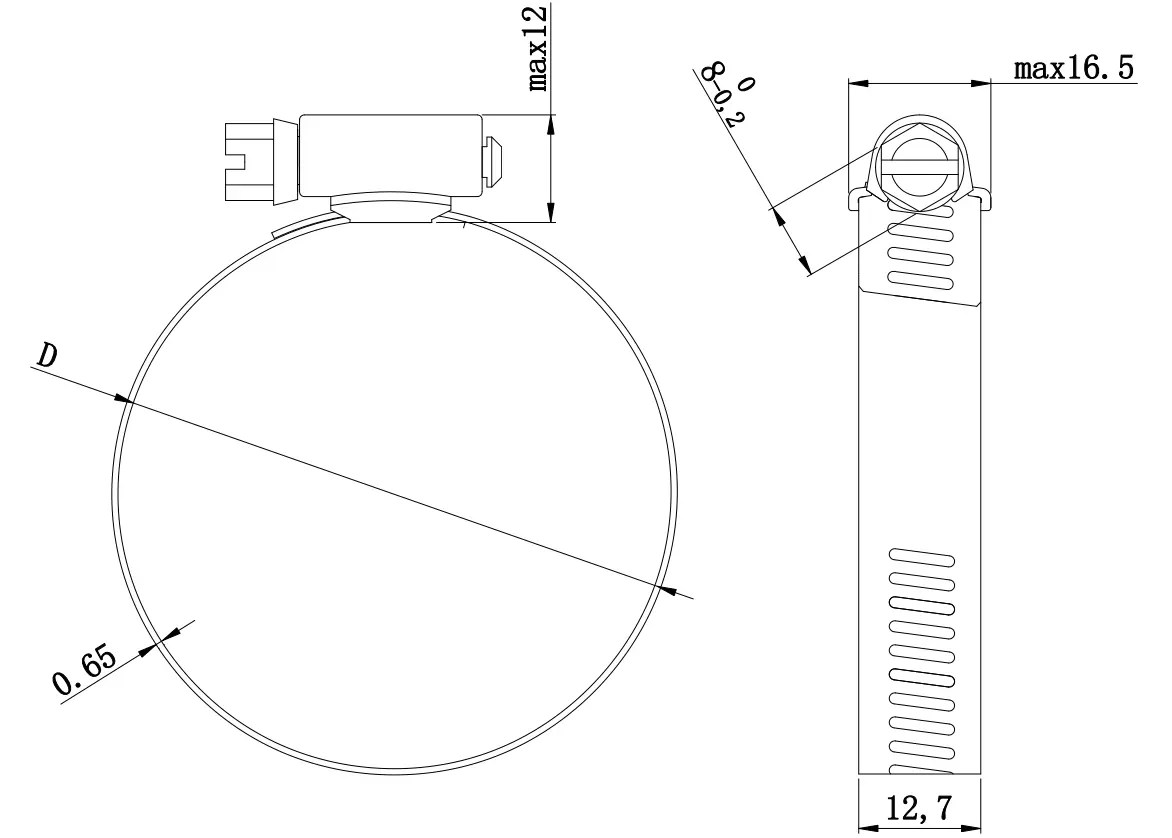China Manufacturing Companies for 2.5 Hose Clamp 12.7mm American type