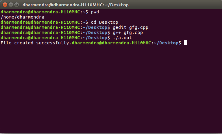 C++ program to create a file