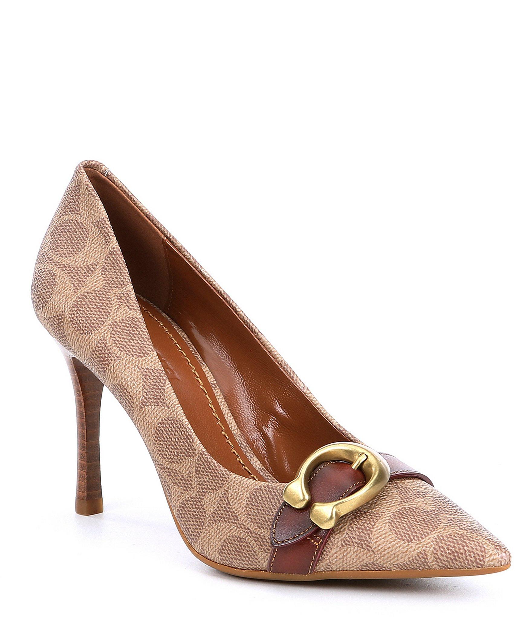 COACH Waverly 85 Signature Pump in Brown Lyst