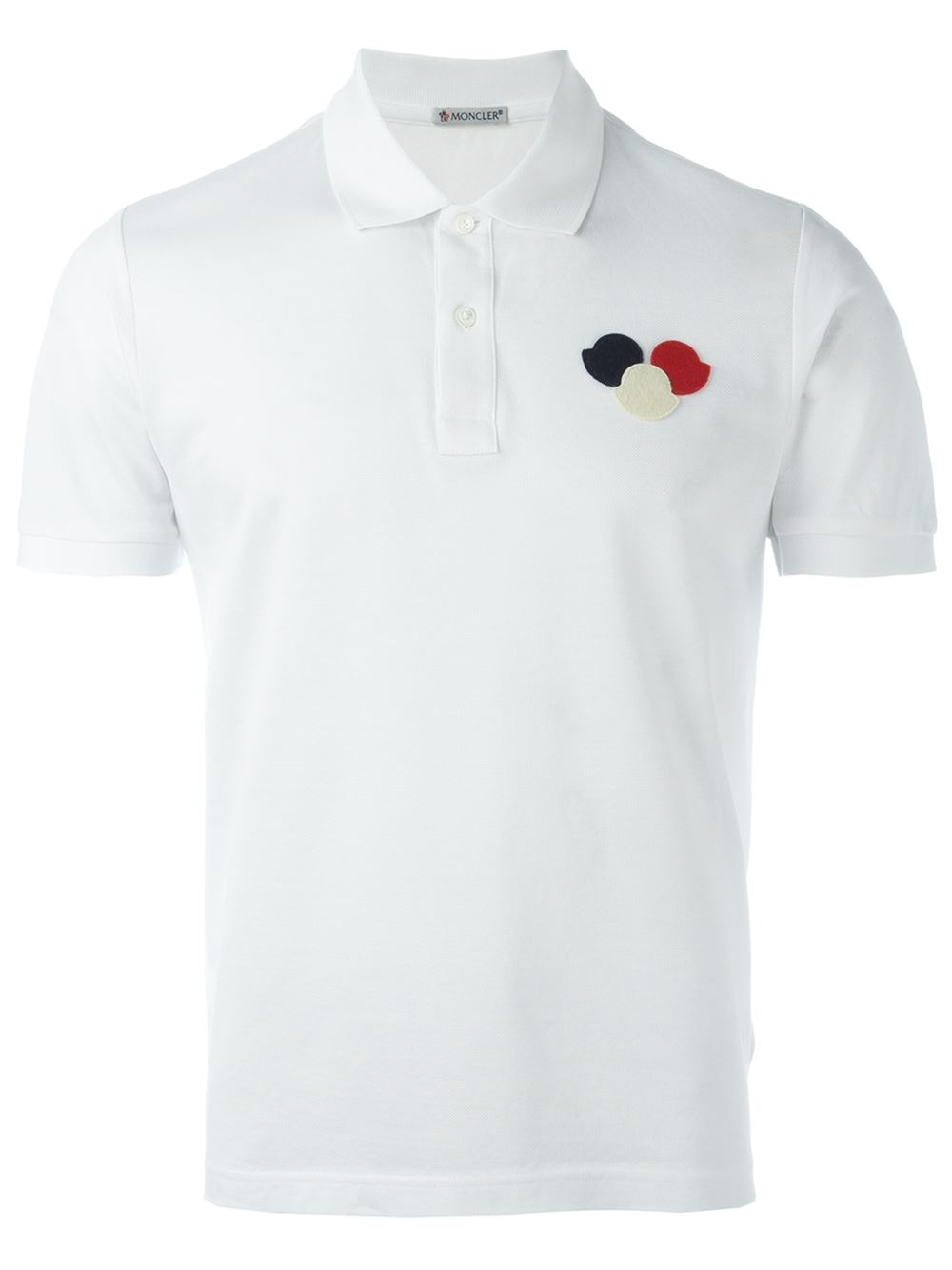Lyst Moncler Logo Polo Shirt in White for Men