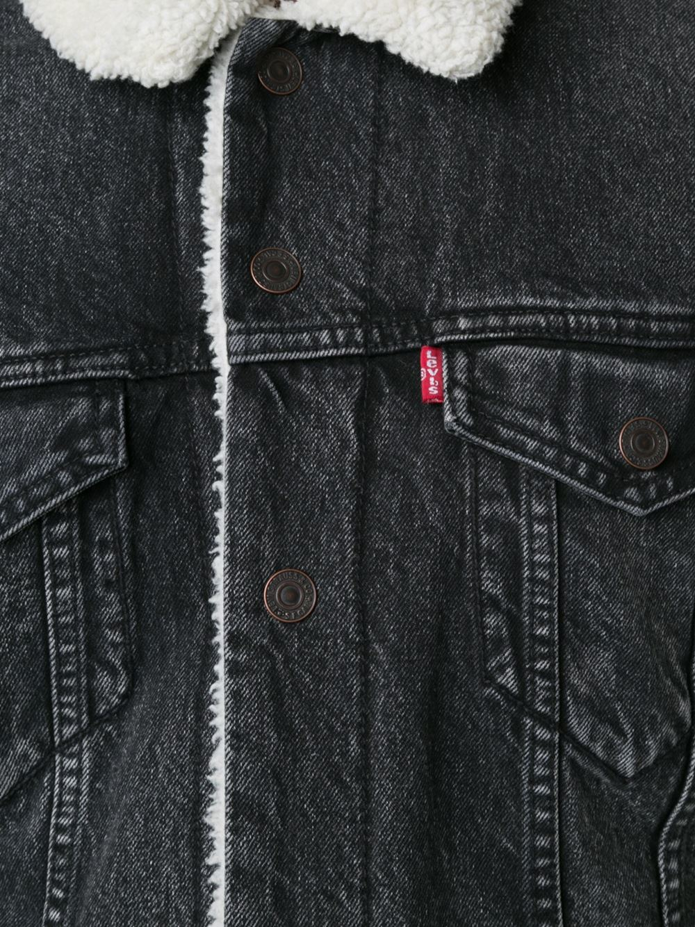 Lyst Levi'S 'sherpa' Denim Jacket in Black for Men