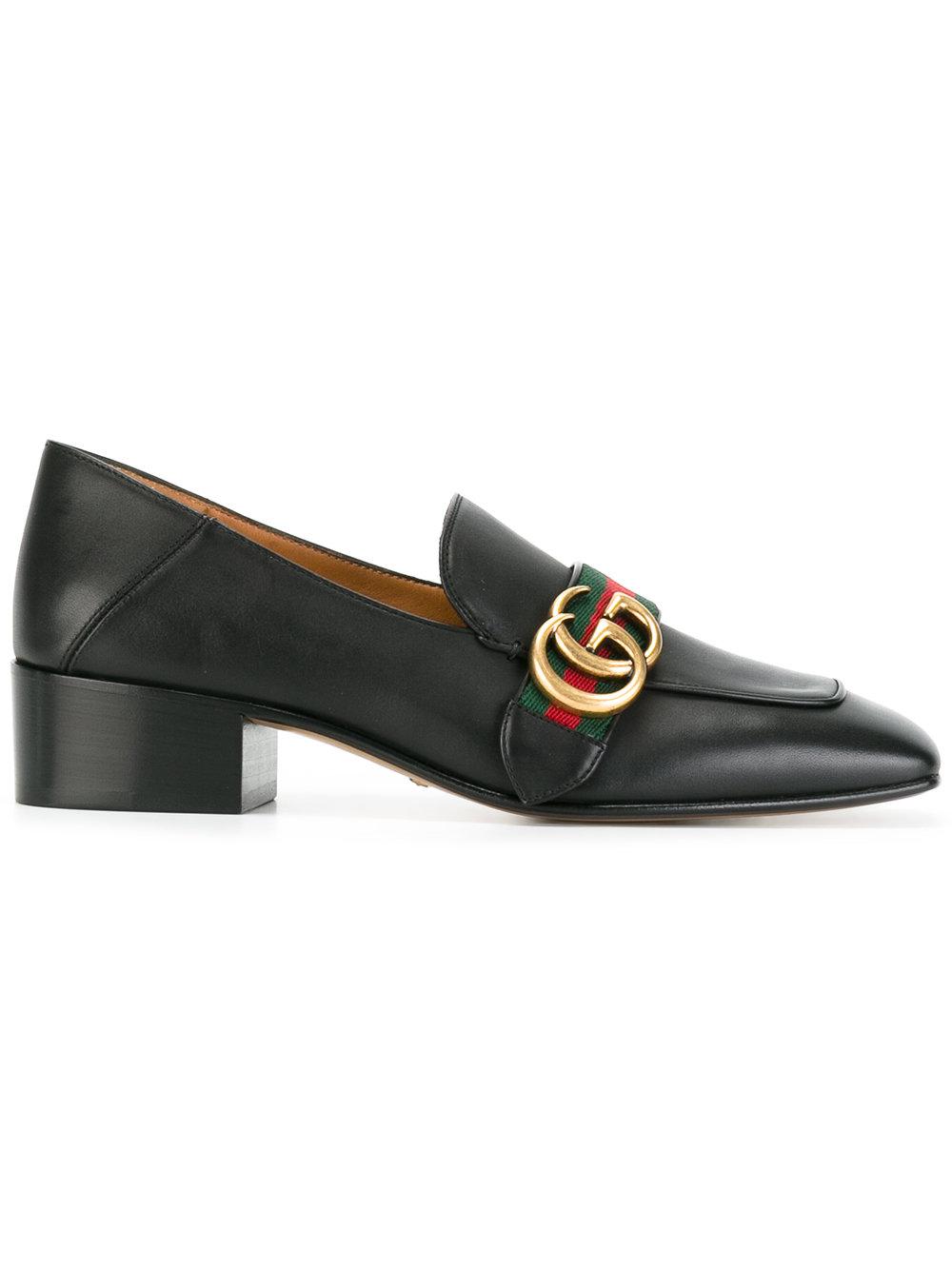 Gucci Gg  Lowheel Loafer Pumps in Black Lyst