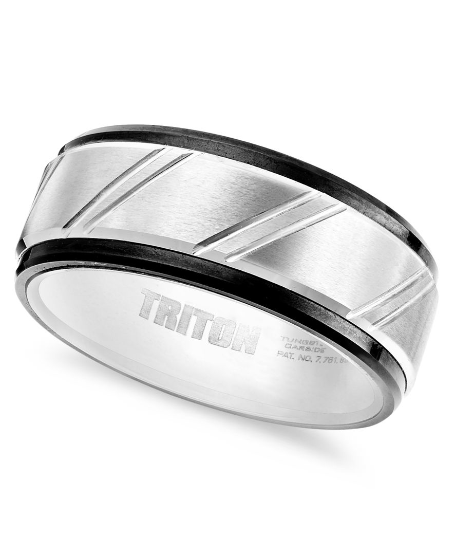 Macy's Triton Men's Ring, Tungsten Carbide Band (9mm) in Multicolor for
