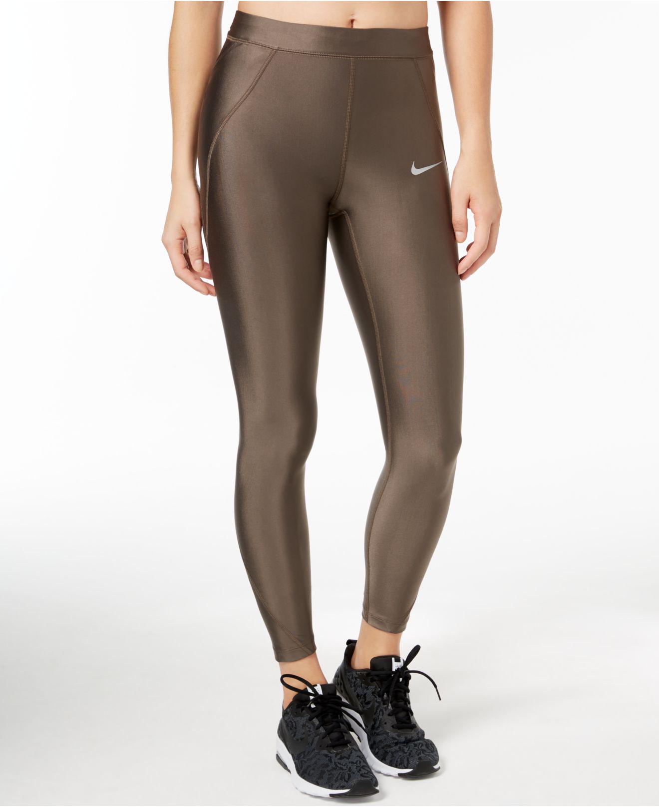 Lyst Nike Power Speed Cropped Running Leggings in Brown