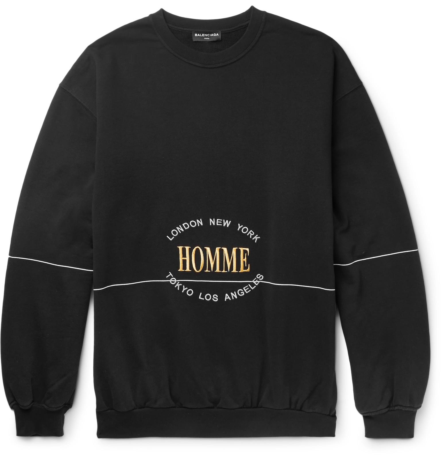 Balenciaga Oversized Embroidered Loopback Cottonjersey Sweatshirt in