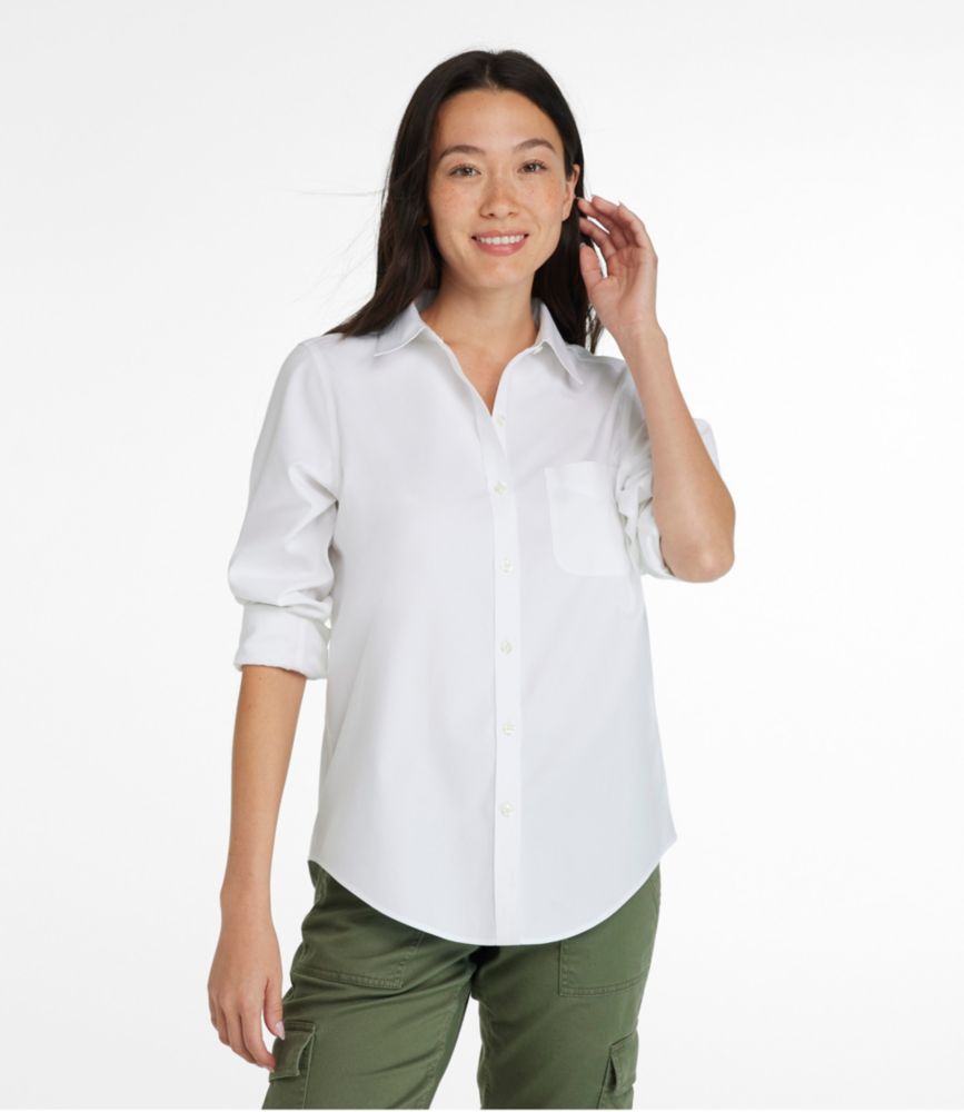 Women's WrinkleFree Pinpoint Oxford Shirt, LongSleeve Relaxed Fit