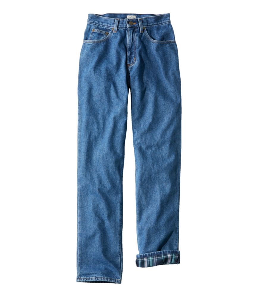 Women's Double L Jeans, Relaxed Fit FlannelLined Tapered at L.L.Bean
