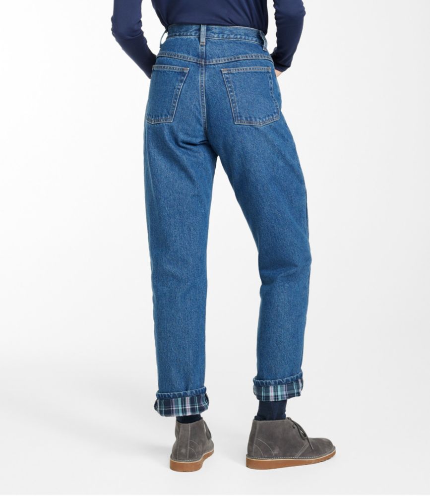 Women's Double L® Jeans, UltraHigh Rise Tapered Leg FlannelLined