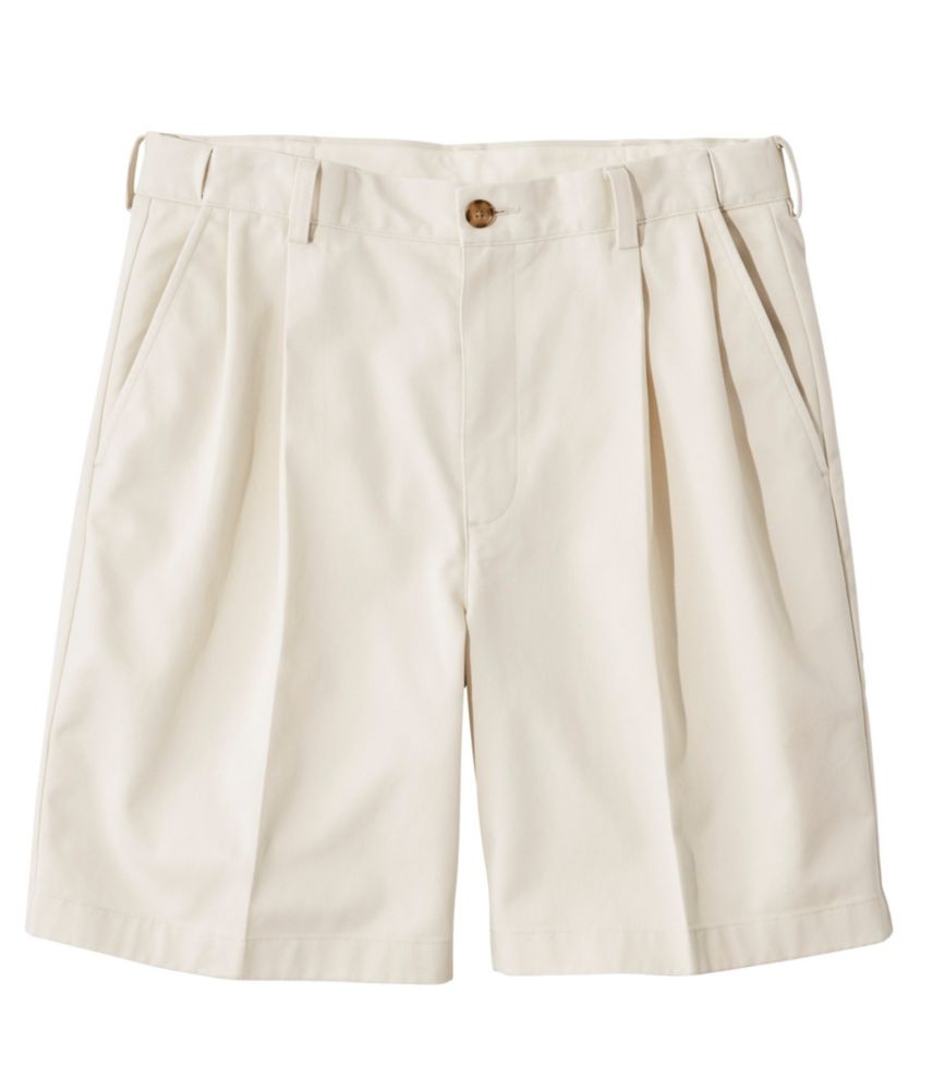 Men's WrinkleFree Double L Chino Shorts, Natural Fit Pleated Hidden