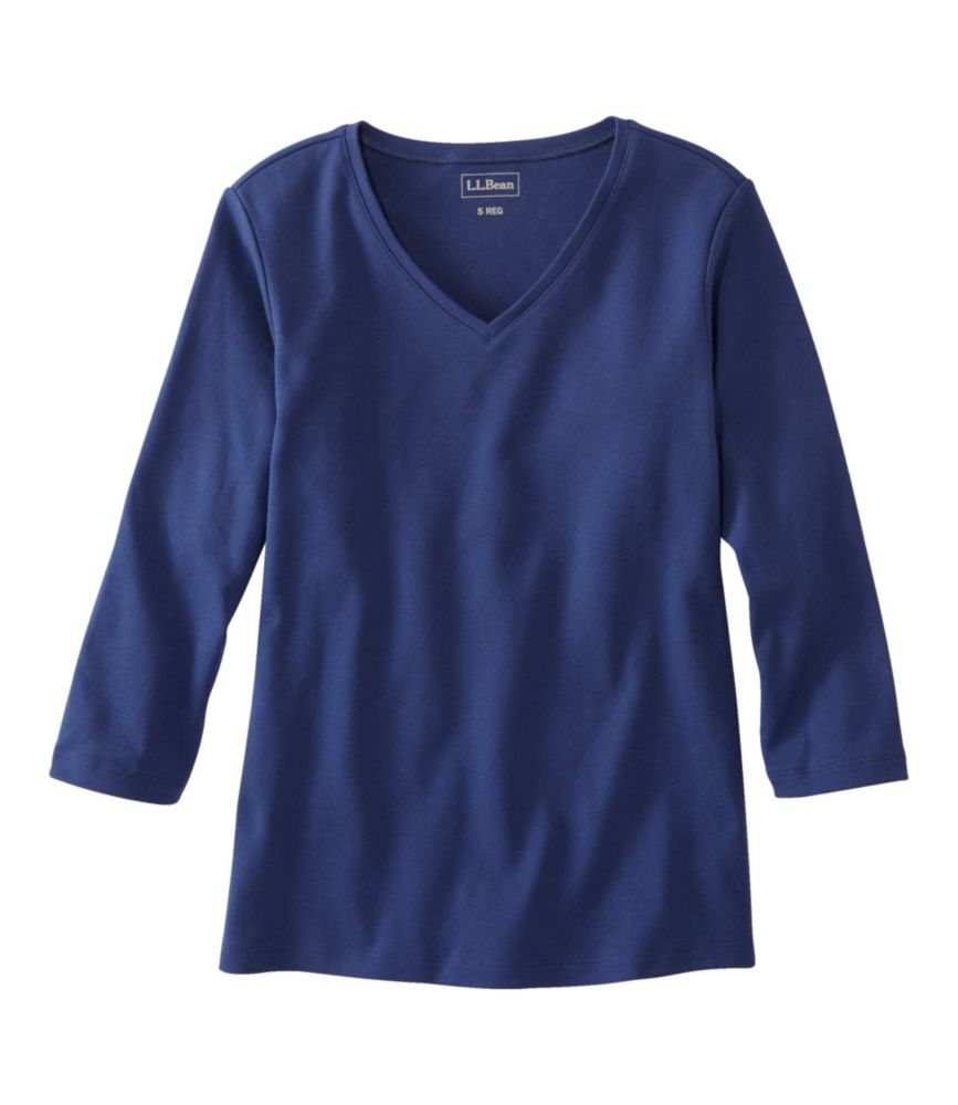 Women's L.L.Bean VNeck, ThreeQuarterSleeve Tees & Knit Tops at L.L