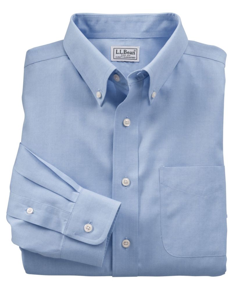 Men's WrinkleFree Pinpoint Oxford Cloth Shirt, Traditional Fit at L