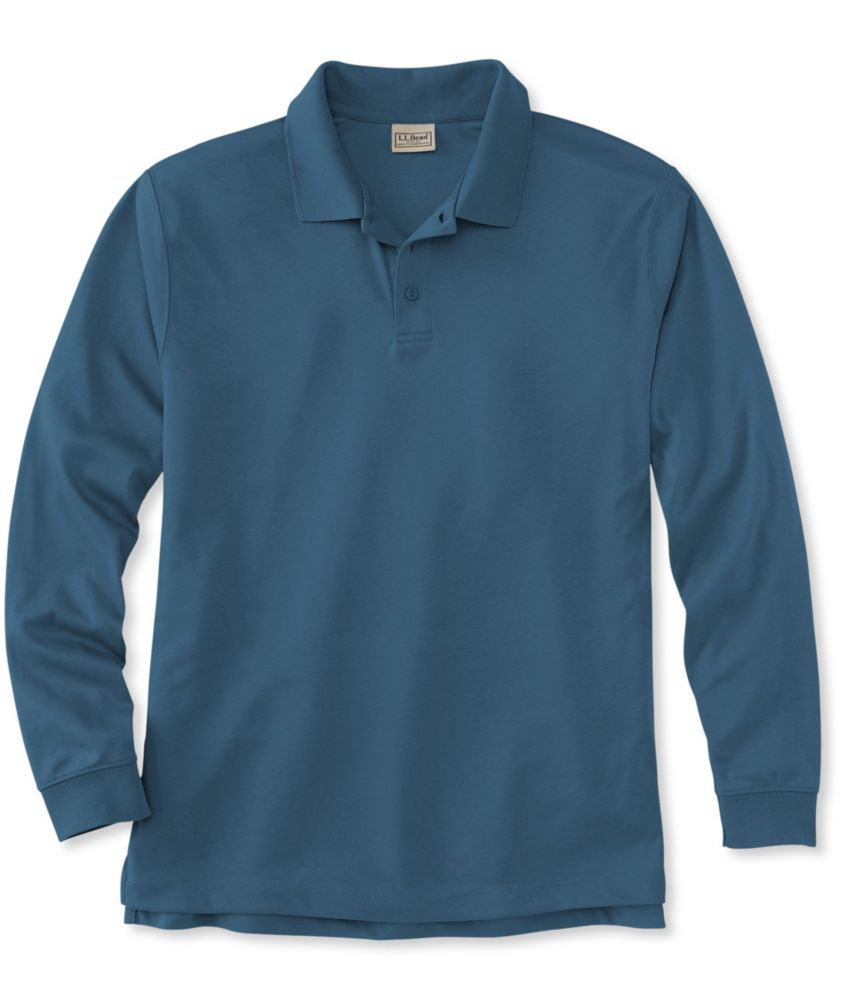 Men's Pima Cotton Polo, Traditional Fit LongSleeve