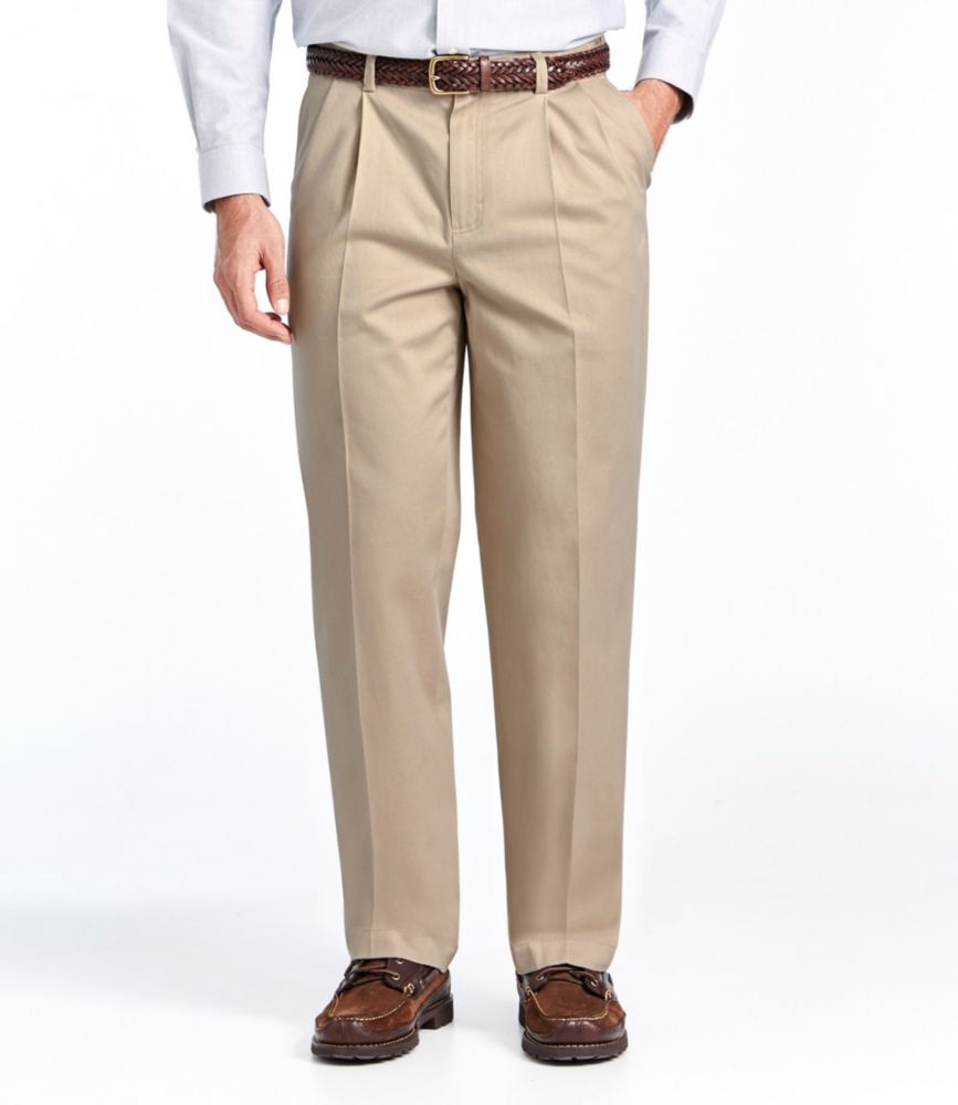 Men's WrinkleFree Dress Chinos, Natural Fit Hidden Comfort Pleated