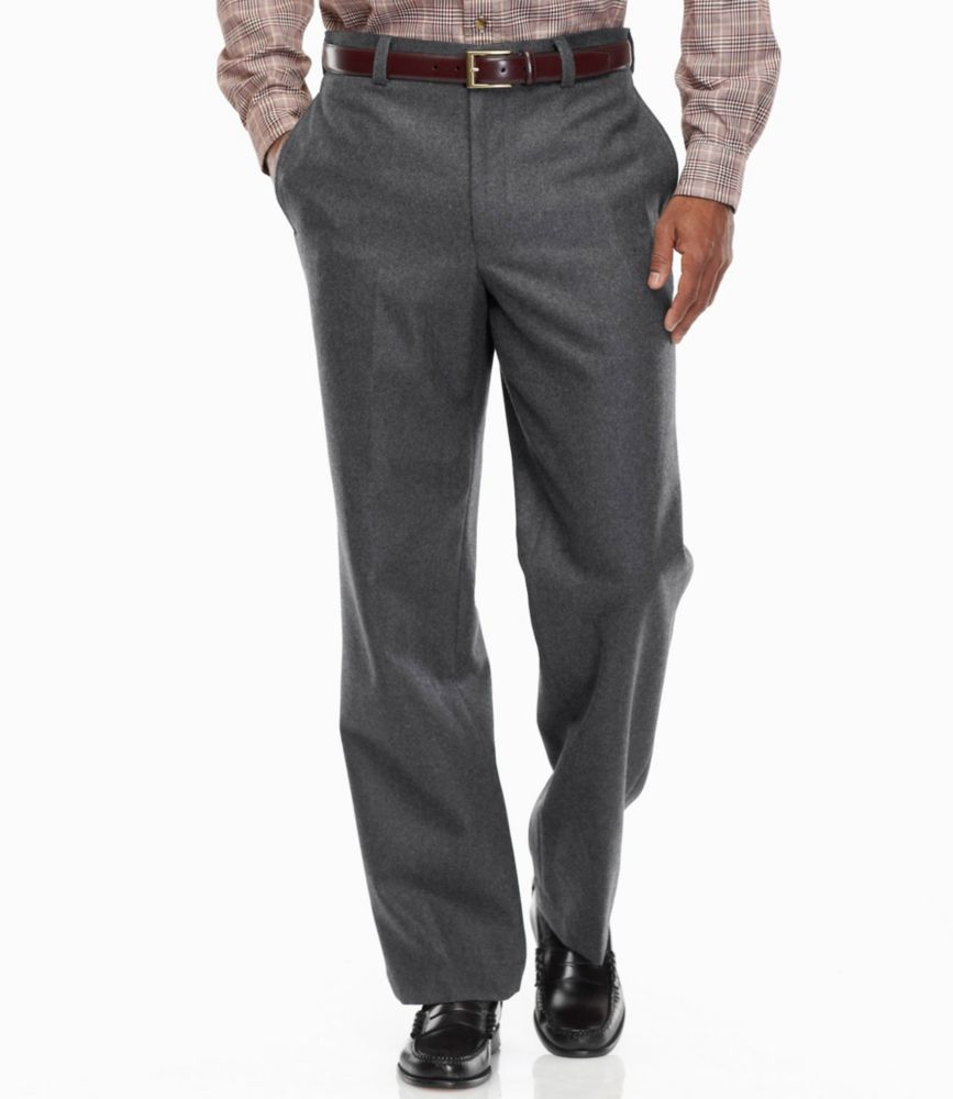 Men's Washable Wool Flannel Pant Classic Fit, Plain Front