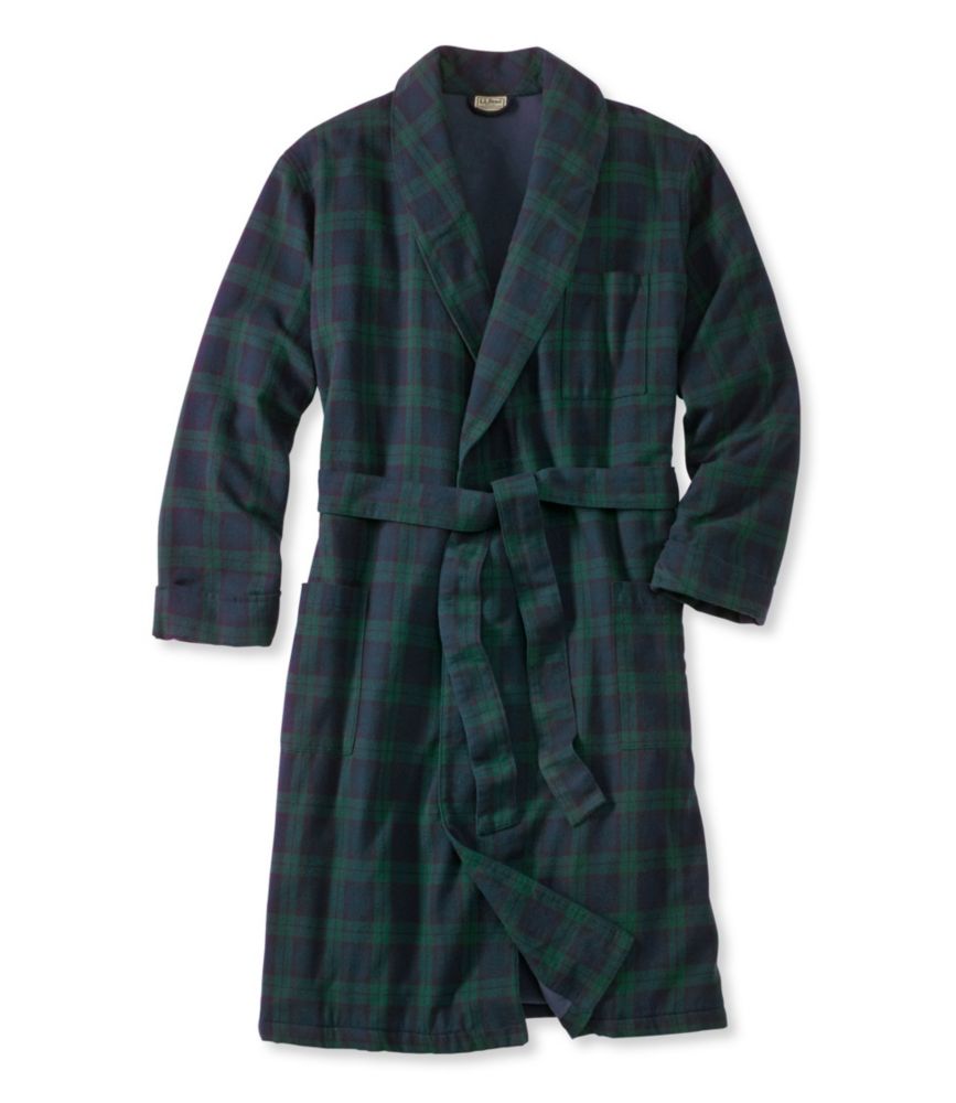 Men's Scotch Plaid Flannel Robe, Lined
