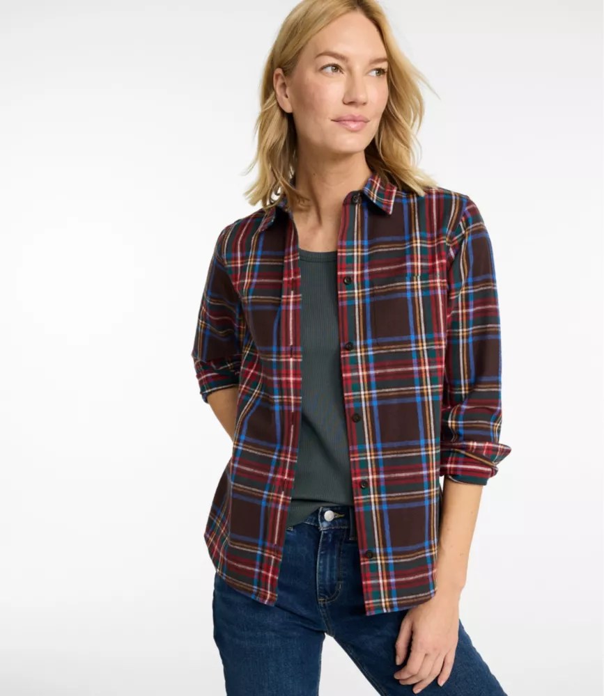 Women S Scotch Plaid Flannel Shirt Relaxed