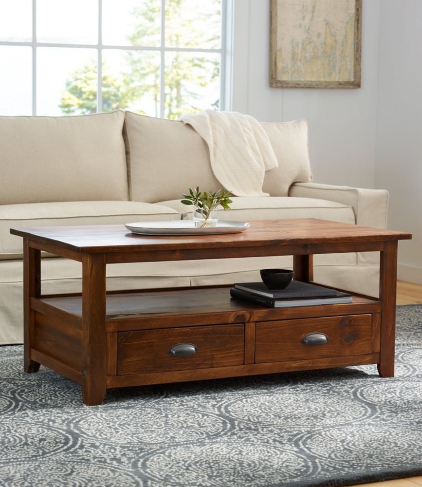 Rustic Wooden Coffee Table Storage at L.L.Bean