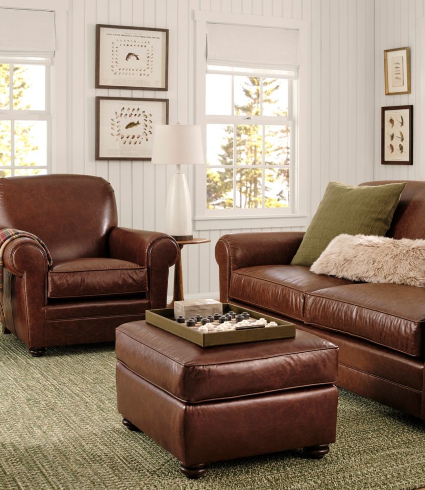 L.L.Bean Leather Lodge Sofa Sofas at L.L.Bean