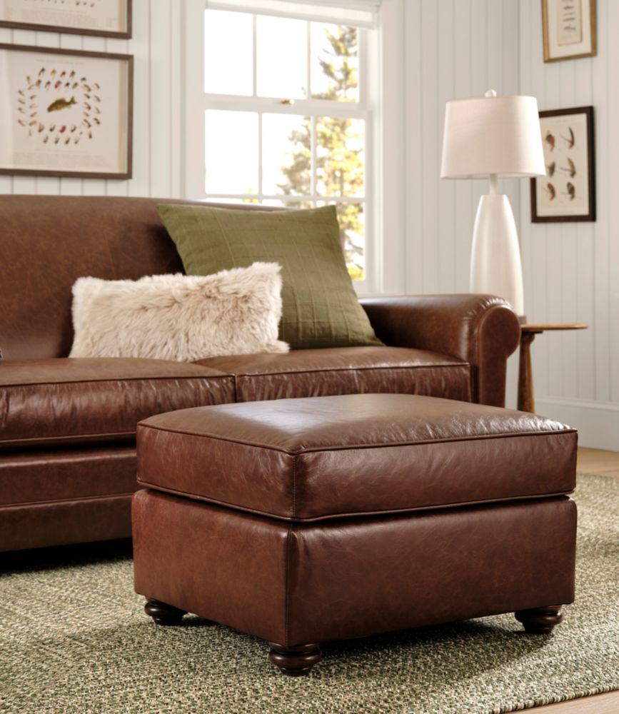 L.L.Bean Leather Lodge Ottoman at L.L.Bean