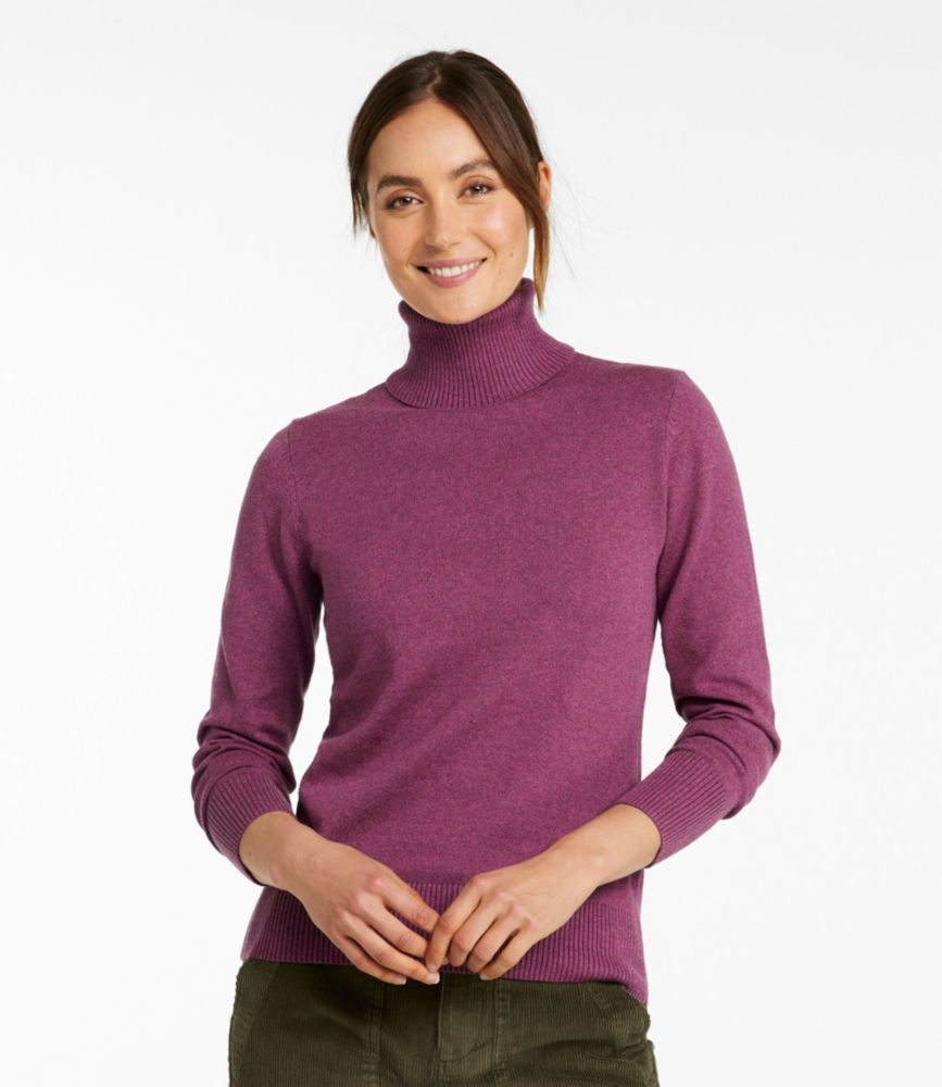Loose fit cotton blend turtleneck sweater Blue