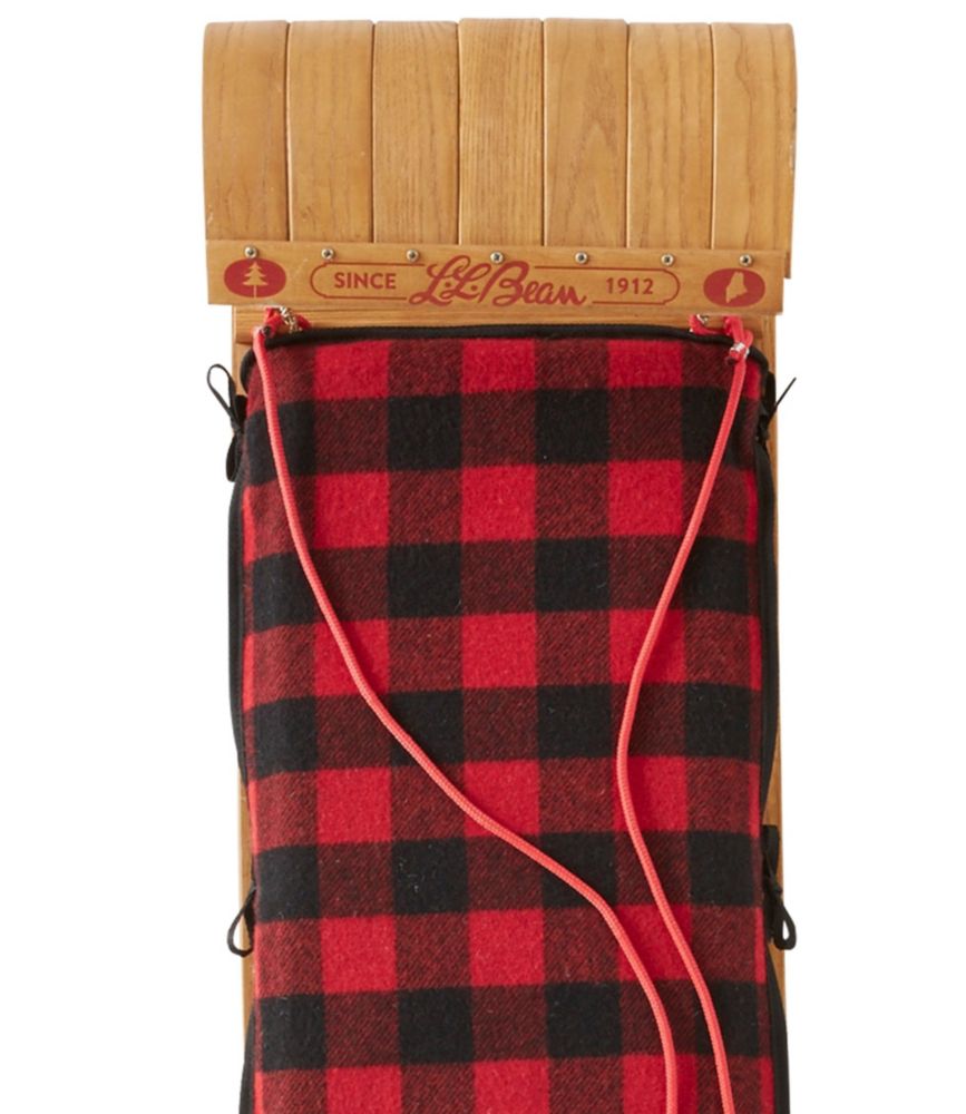 L.L.Bean Toboggan with Cushion and Buffalo Plaid Cushion Cover Sleds