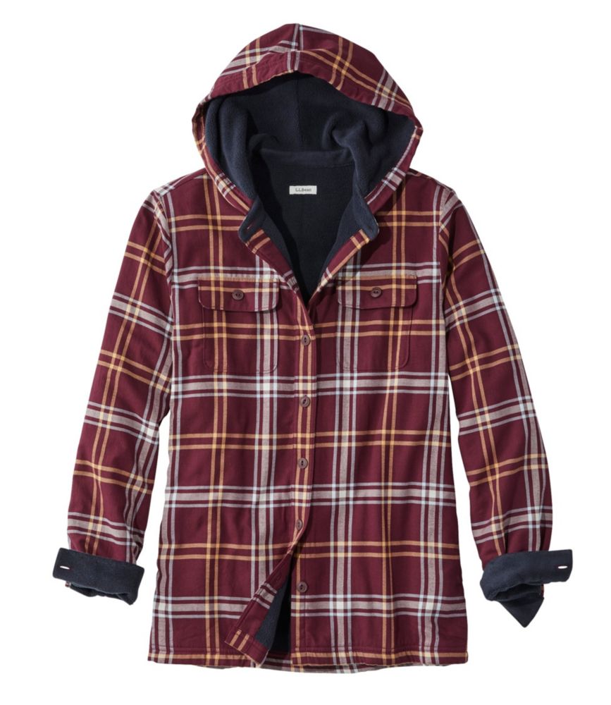 Women's FleeceLined Flannel Hoodie, Plaid