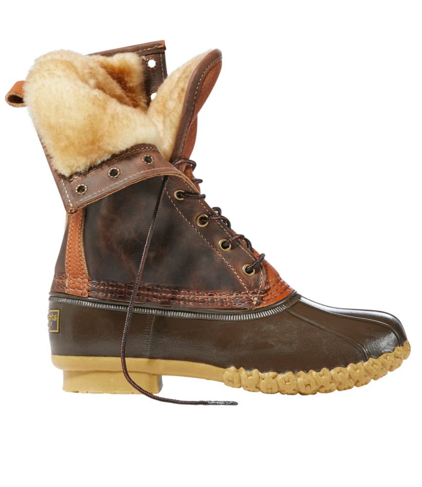 Women's Signature TumbledLeather L.L.Bean Boots, 10" ShearlingLined