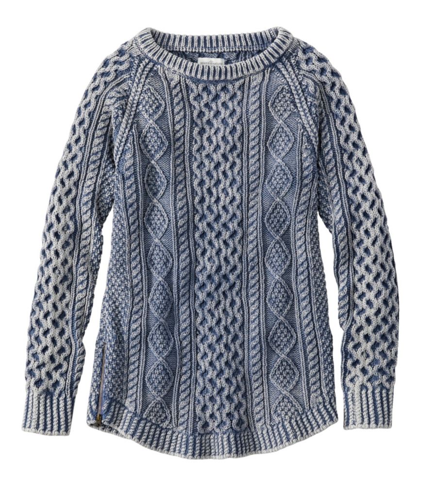 Women's Signature Cotton Fisherman Tunic Sweater, Washed Sweaters at