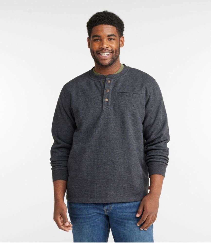 Men's Katahdin Iron Works Bonded Waffle Fleece Henley Sweatshirts