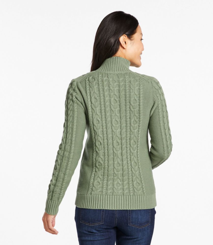 Women's Double L MixedCable Sweater, ZipFront Cardigan
