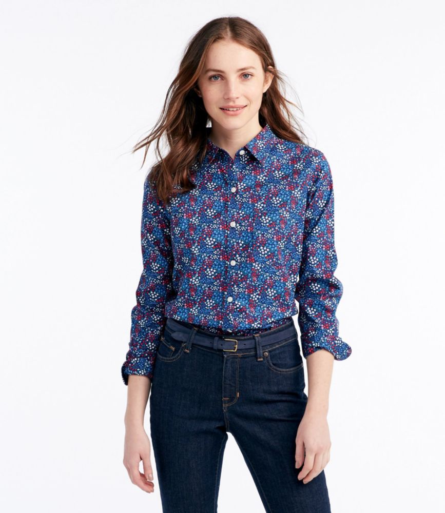 Women's WrinkleFree Pinpoint Oxford Shirt, LongSleeve Relaxed Fit
