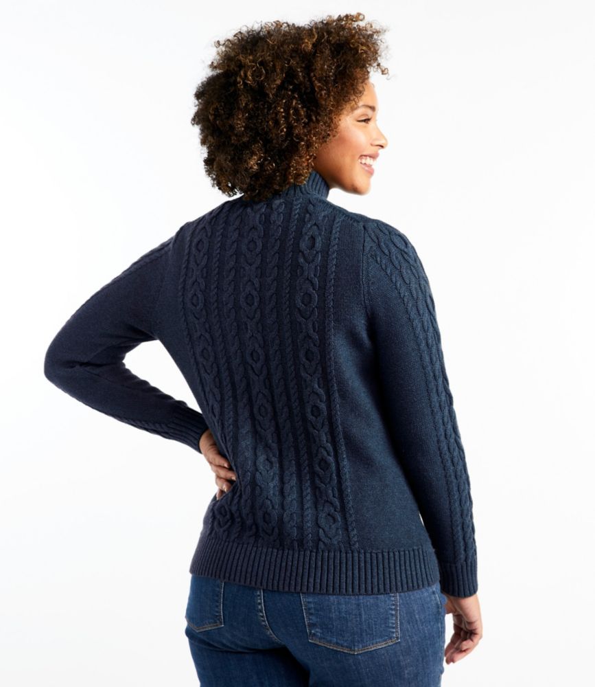 Women's Double L® MixedCable Sweater, ZipFront Cardigan