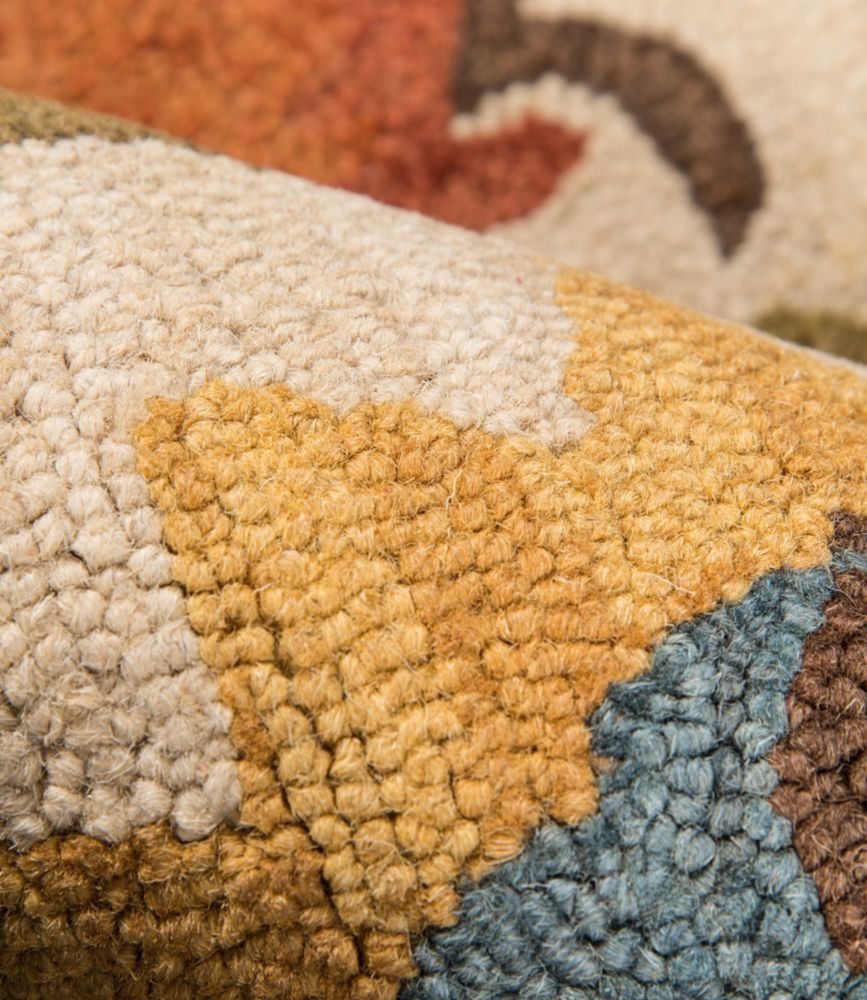 Wool Hooked Rug, Botanical Floral