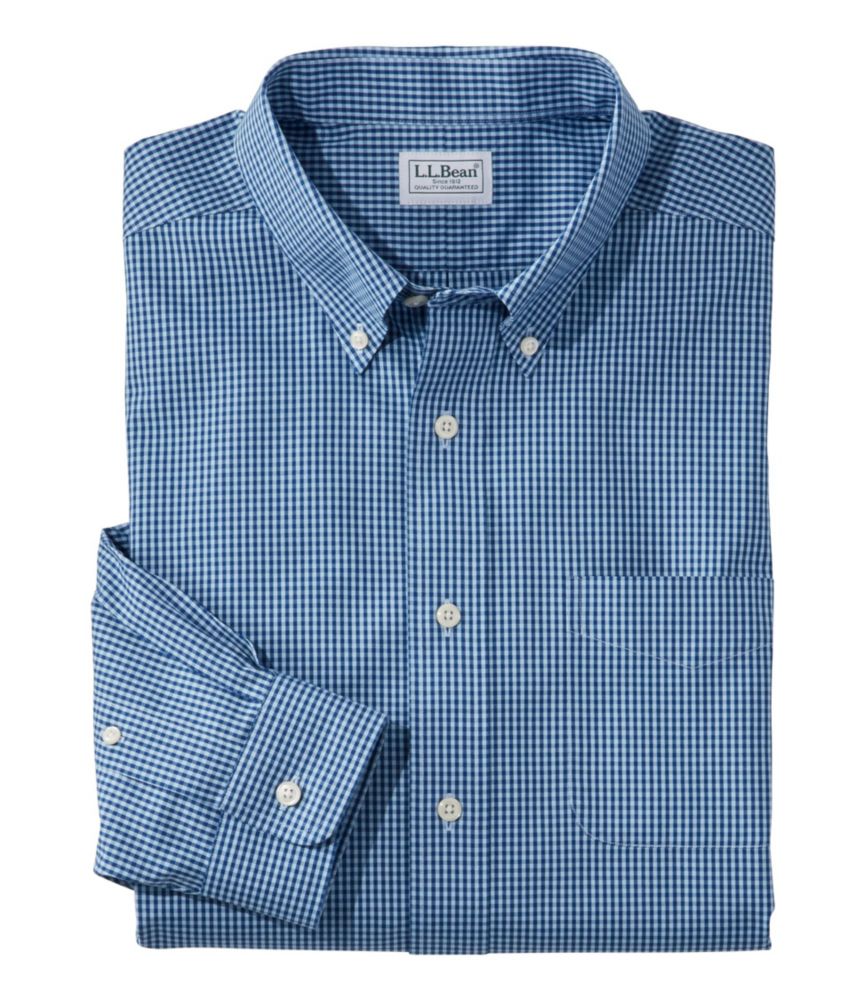 Men's WrinkleFree Pinpoint Oxford Shirt, Slightly Fitted Tattersall
