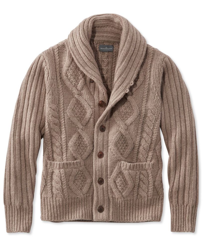 Men's Signature Mapleton Wool Sweater, Shawl Collar Cardigan