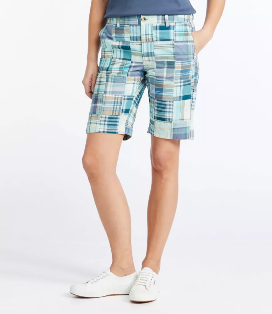 Women's Washed Chino Bermuda Shorts, 10" Patchwork