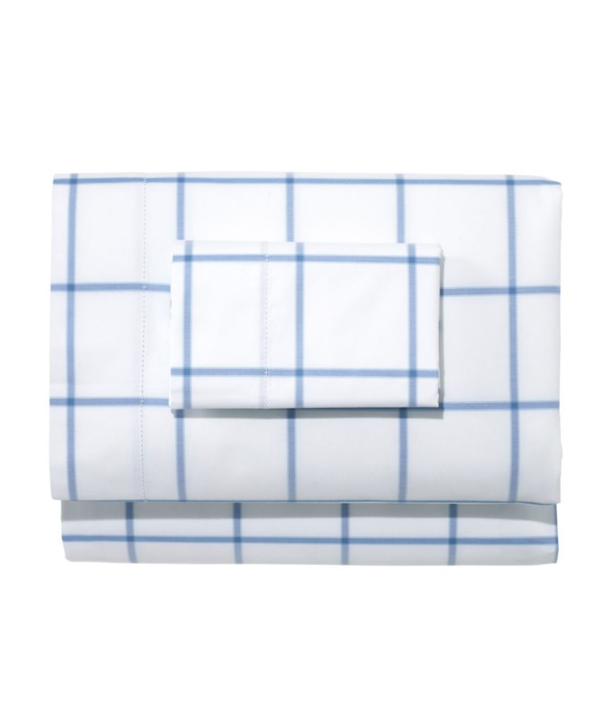 280ThreadCount Pima Cotton Percale Sheet Set, Windowpane Sheets at