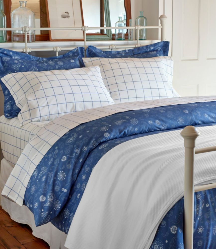 280ThreadCount Pima Cotton Percale Sheet Set, Windowpane