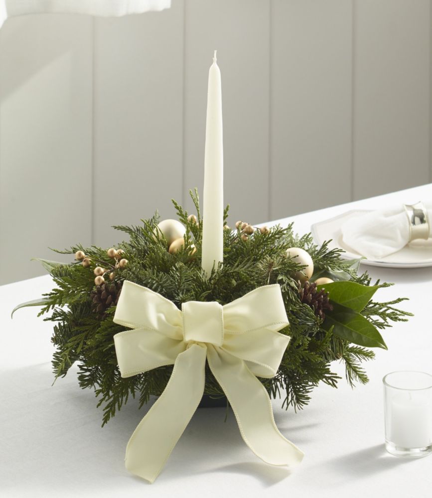 Winter White Holiday Fir Christmas Centerpiece