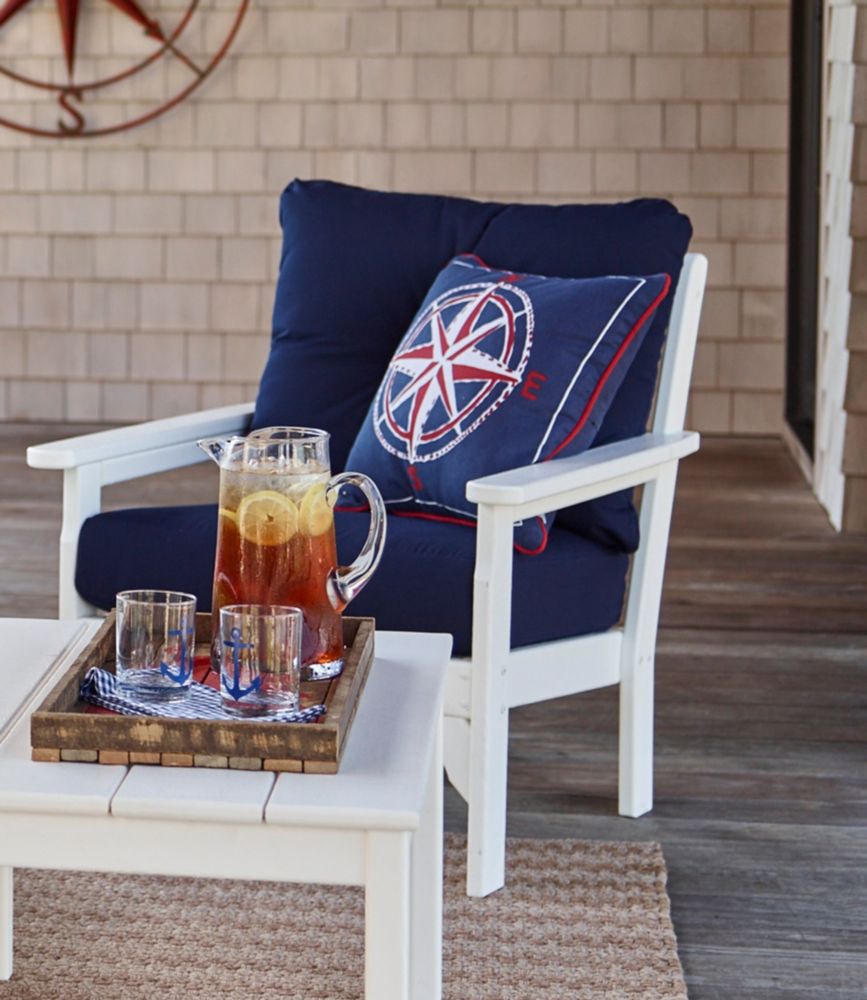 AllWeather Patio Chair with Navy Cushion Chairs at L.L.Bean